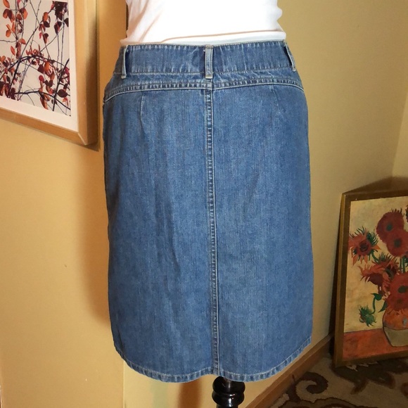 Vintage TALBOTS Size 6 petite Denim 100% Cotton Flat front 2 Pockets Skirt NEW - Picture 4 of 16